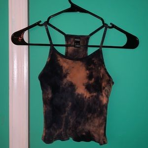 SHEIN Black & Bleached Crop Top